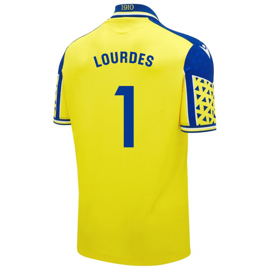 Niño Fútbol Camiseta Lourdes #1 Amarillo Azul 1ª Equipación 2024/25 Perú