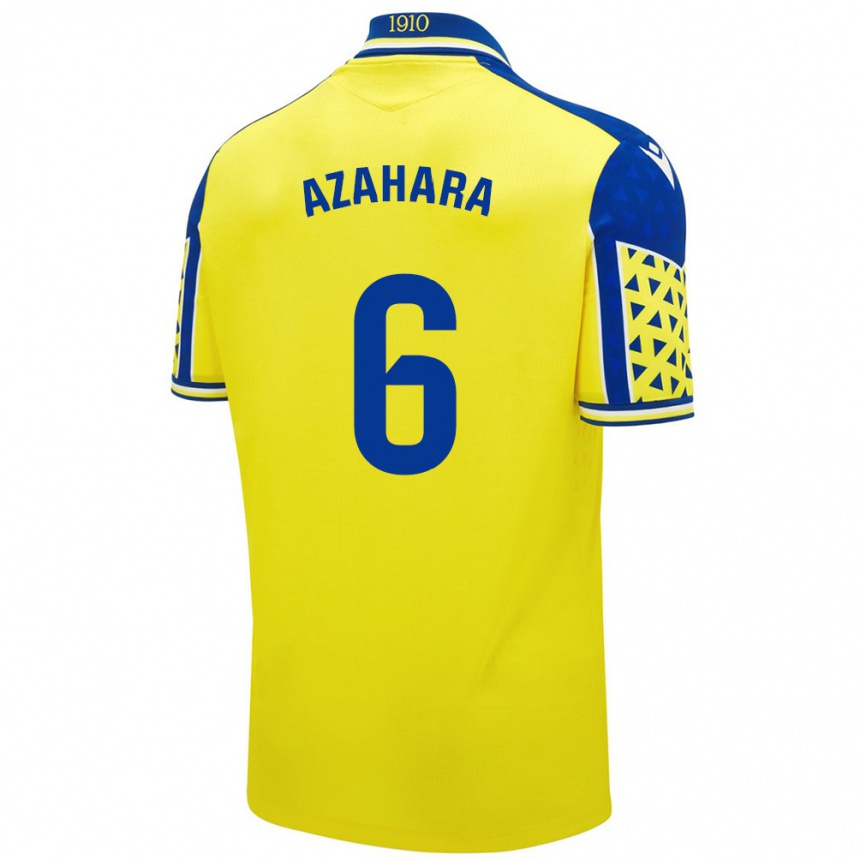 Niño Fútbol Camiseta Azahara #6 Amarillo Azul 1ª Equipación 2024/25 Perú