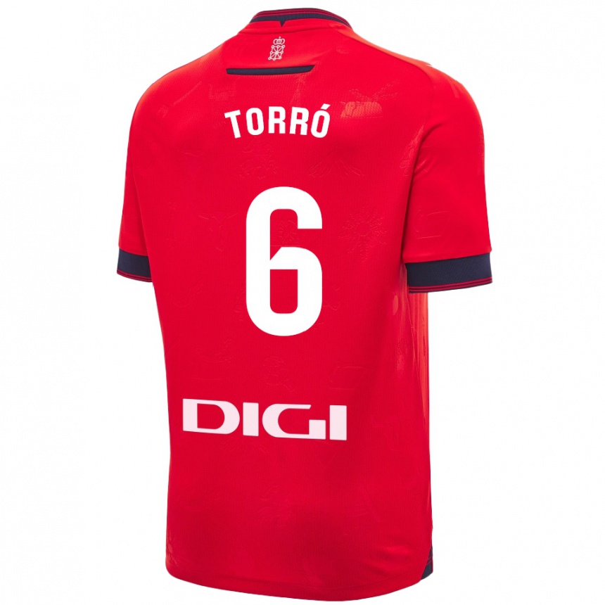 Niño Fútbol Camiseta Lucas Torró #6 Rojo Blanco 1ª Equipación 2024/25 Perú