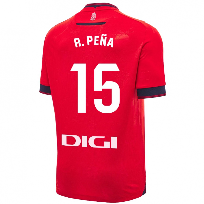 Niño Fútbol Camiseta Rubén Peña #15 Rojo Blanco 1ª Equipación 2024/25 Perú