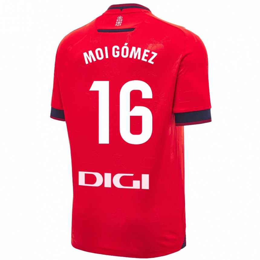 Niño Fútbol Camiseta Moi Gómez #16 Rojo Blanco 1ª Equipación 2024/25 Perú