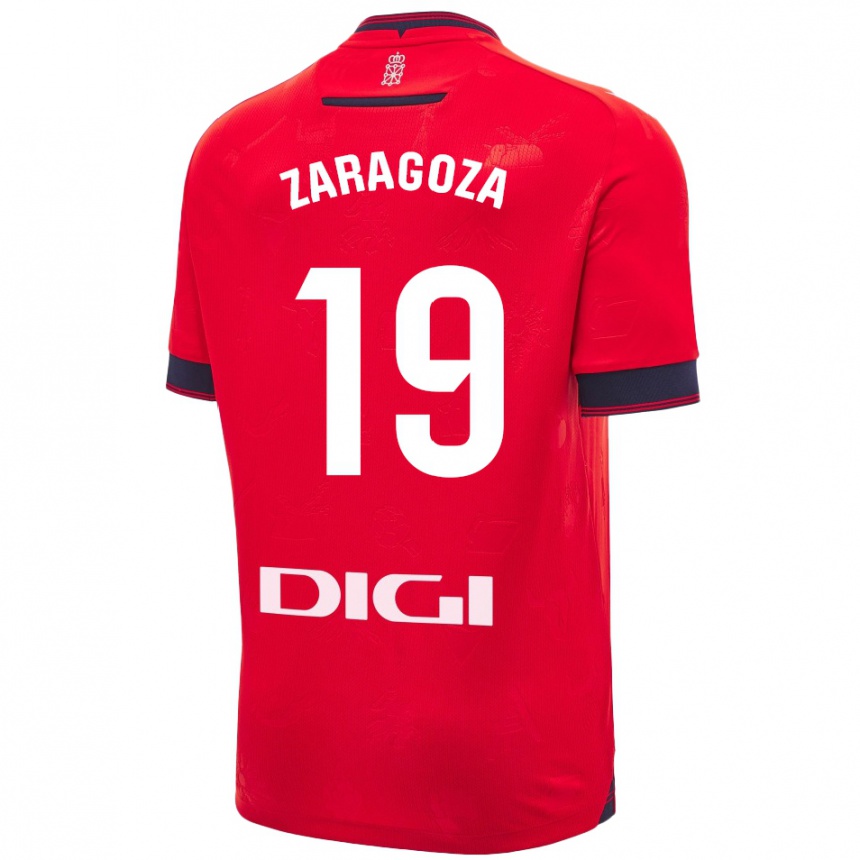 Niño Fútbol Camiseta Bryan Zaragoza #19 Rojo Blanco 1ª Equipación 2024/25 Perú