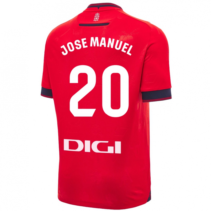 Niño Fútbol Camiseta José Manuel Arnáiz #20 Rojo Blanco 1ª Equipación 2024/25 Perú