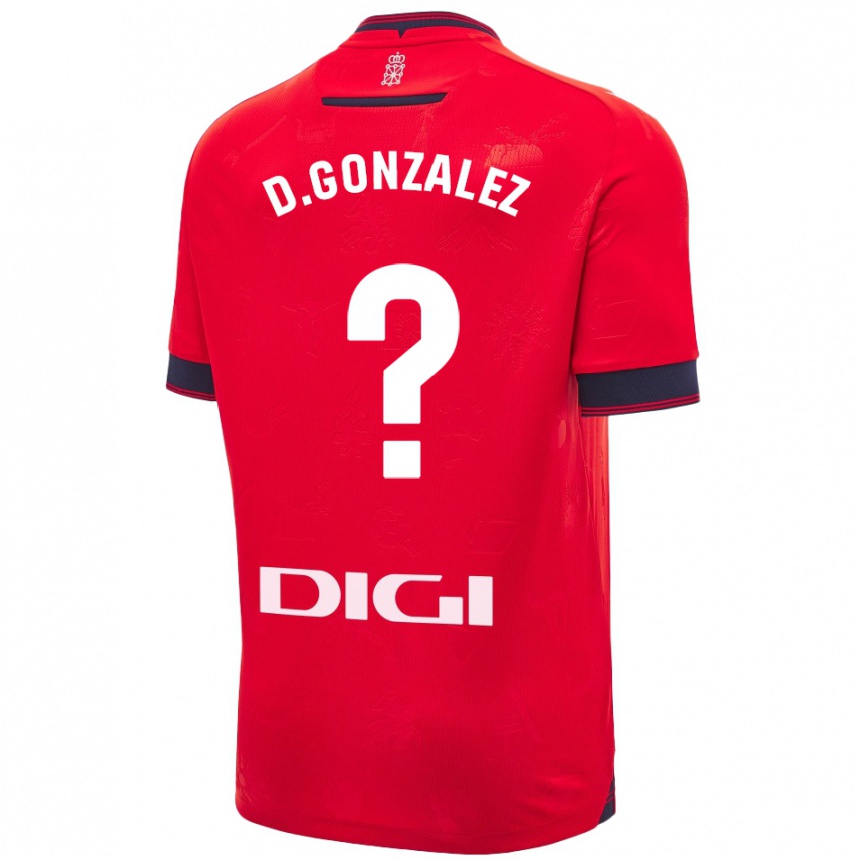 Niño Fútbol Camiseta Dani González #0 Rojo Blanco 1ª Equipación 2024/25 Perú