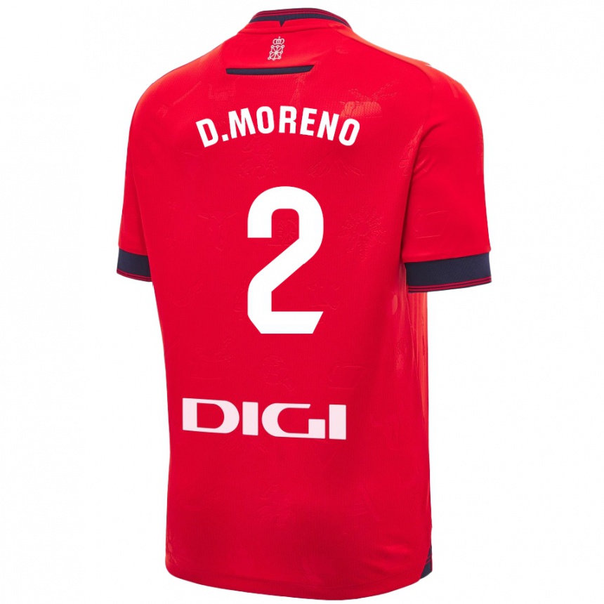 Niño Fútbol Camiseta Diego Moreno #2 Rojo Blanco 1ª Equipación 2024/25 Perú