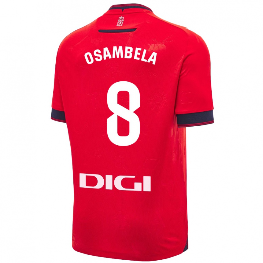 Niño Fútbol Camiseta Asier Osambela #8 Rojo Blanco 1ª Equipación 2024/25 Perú