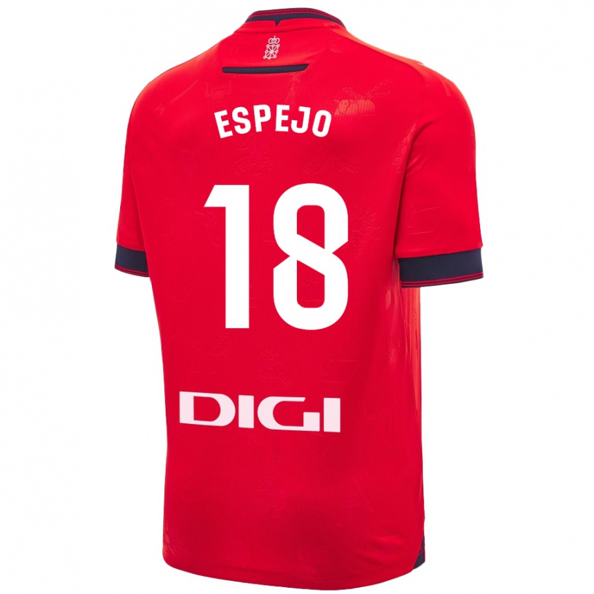 Niño Fútbol Camiseta Diego Espejo #18 Rojo Blanco 1ª Equipación 2024/25 Perú