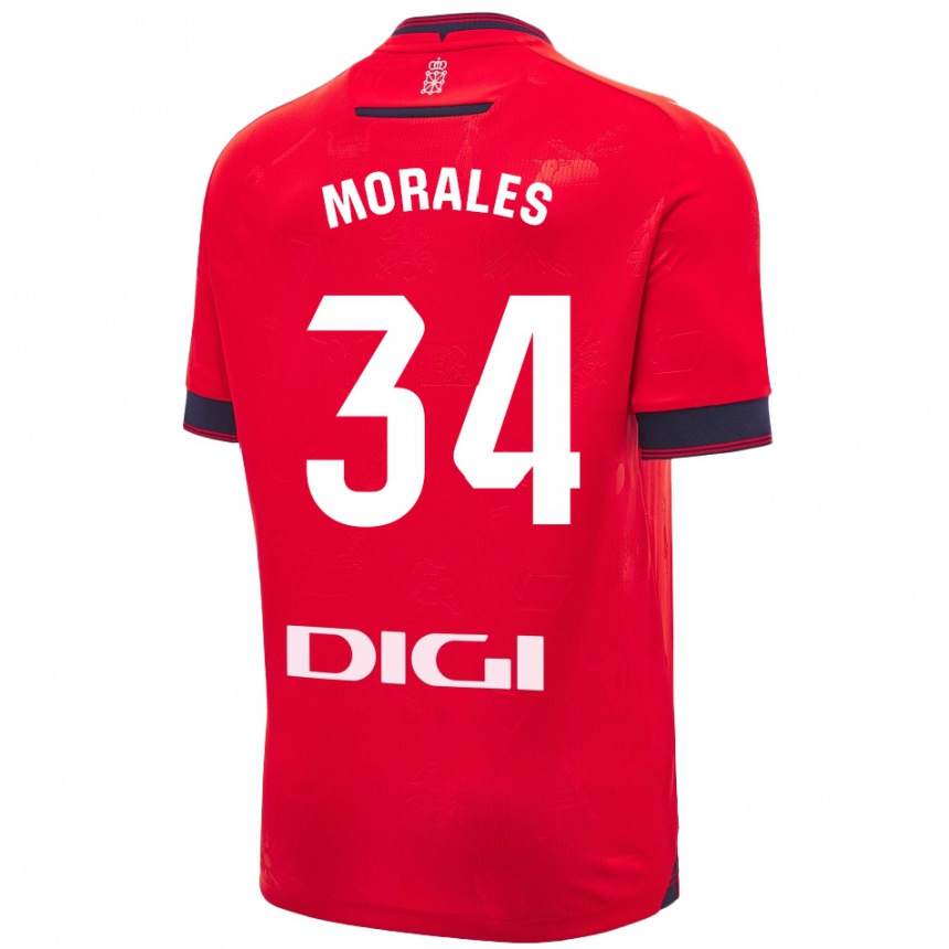 Niño Fútbol Camiseta Anai Morales #34 Rojo Blanco 1ª Equipación 2024/25 Perú