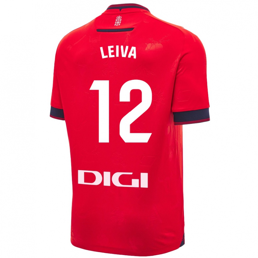 Niño Fútbol Camiseta Álvaro Leiva #12 Rojo Blanco 1ª Equipación 2024/25 Perú