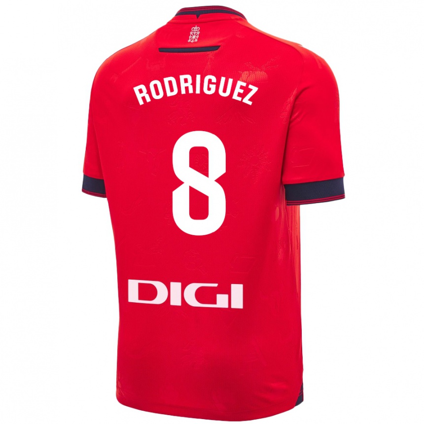 Niño Fútbol Camiseta Vanessa Rodríguez Iribarren #8 Rojo Blanco 1ª Equipación 2024/25 Perú