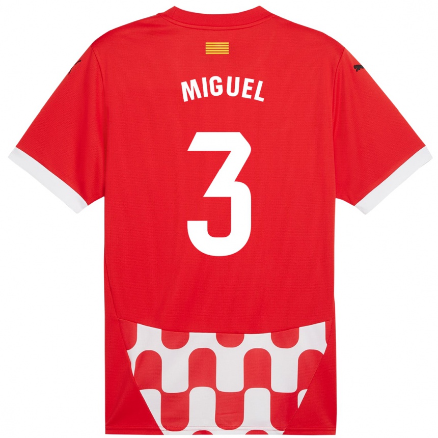 Niño Fútbol Camiseta Miguel Gutiérrez #3 Rojo Blanco 1ª Equipación 2024/25 Perú