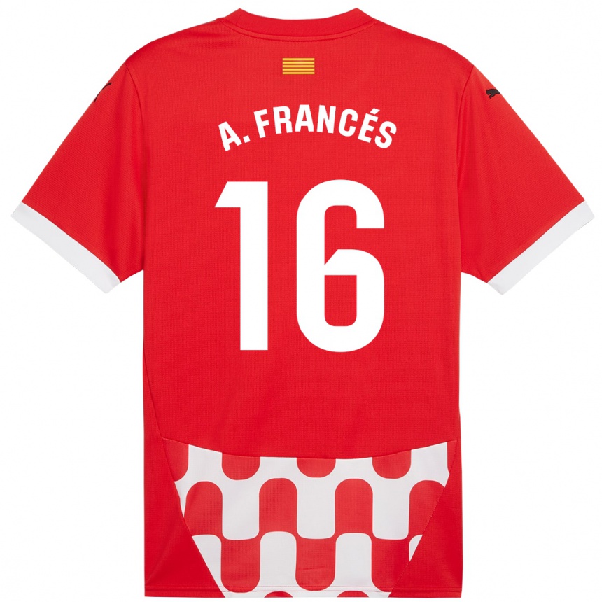 Niño Fútbol Camiseta Alejandro Francés #16 Rojo Blanco 1ª Equipación 2024/25 Perú