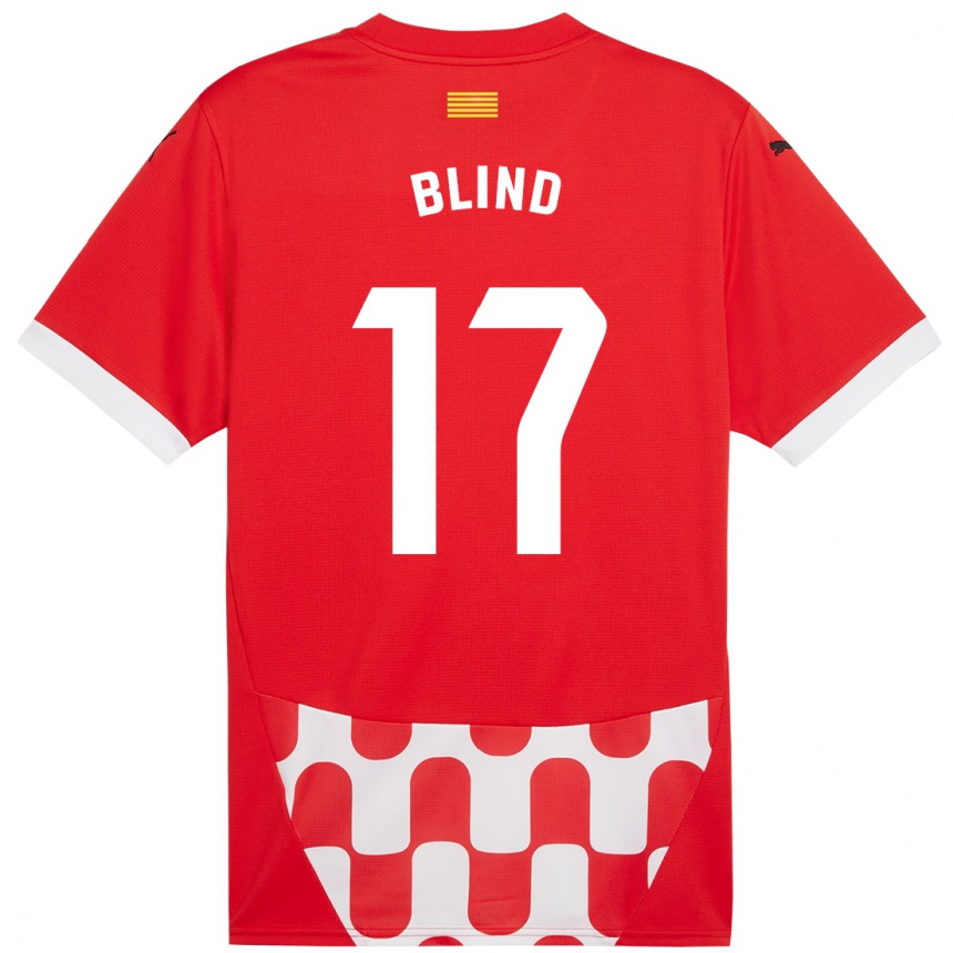 Niño Fútbol Camiseta Daley Blind #17 Rojo Blanco 1ª Equipación 2024/25 Perú