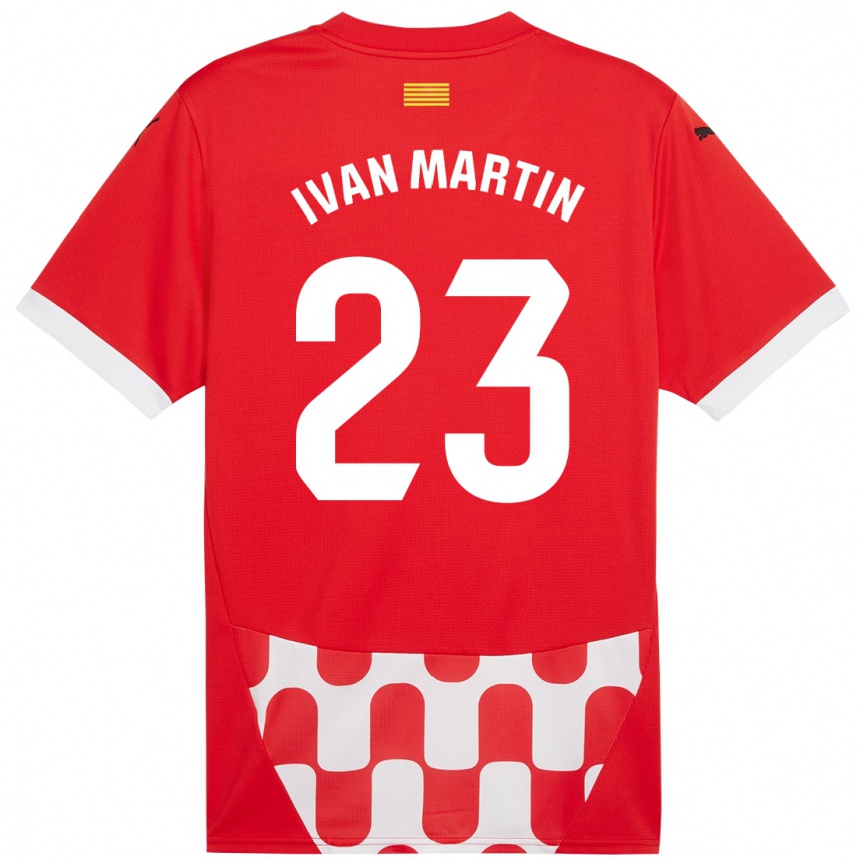 Niño Fútbol Camiseta Iván Martín #23 Rojo Blanco 1ª Equipación 2024/25 Perú