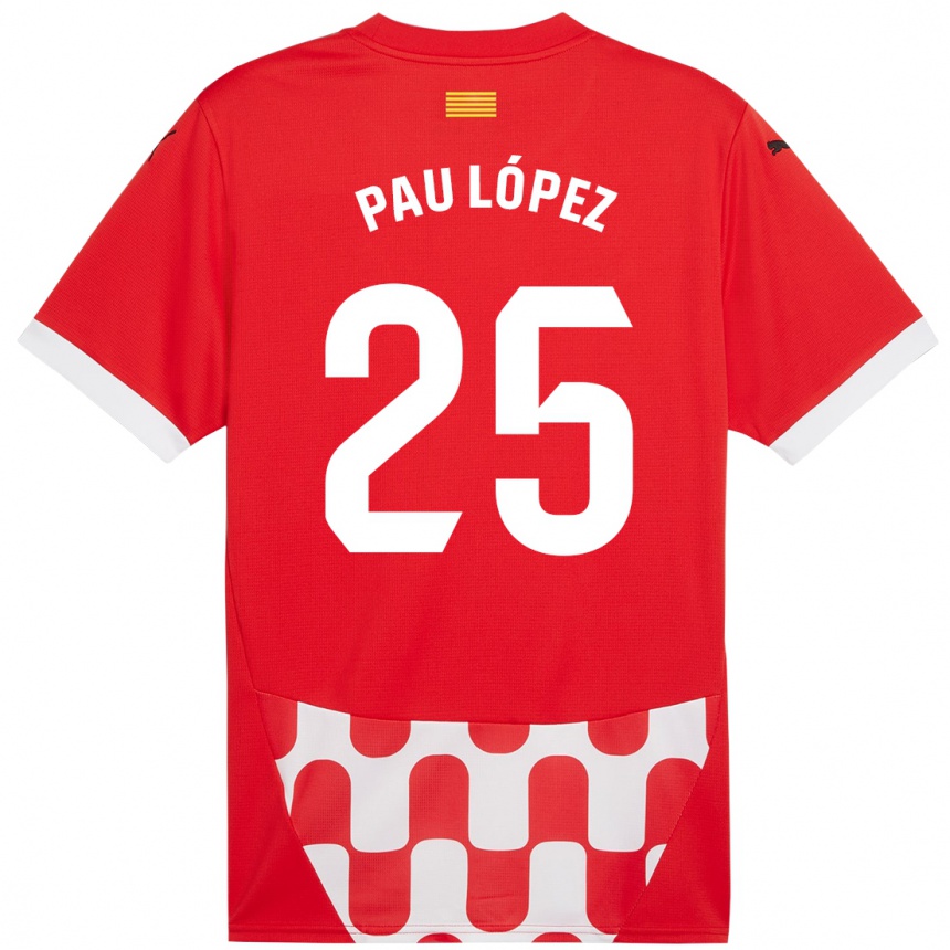 Niño Fútbol Camiseta Pau Lopez #25 Rojo Blanco 1ª Equipación 2024/25 Perú