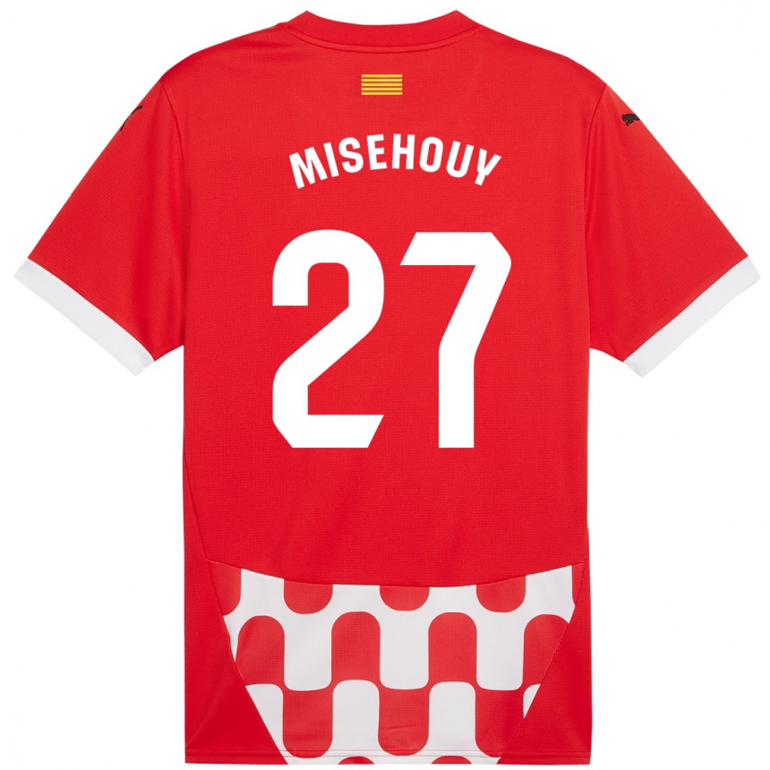 Niño Fútbol Camiseta Gabriel Misehouy #27 Rojo Blanco 1ª Equipación 2024/25 Perú