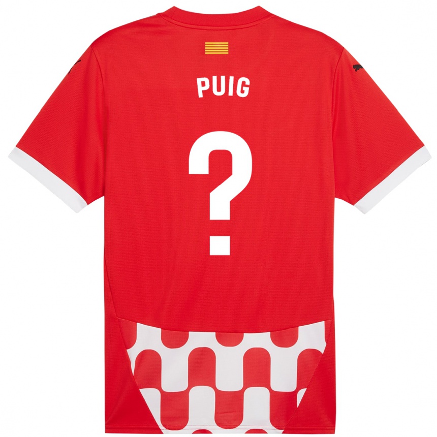 Niño Fútbol Camiseta Sergi Puig #0 Rojo Blanco 1ª Equipación 2024/25 Perú