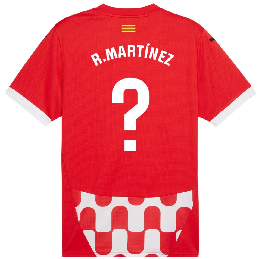 Niño Fútbol Camiseta Raúl Martínez #0 Rojo Blanco 1ª Equipación 2024/25 Perú