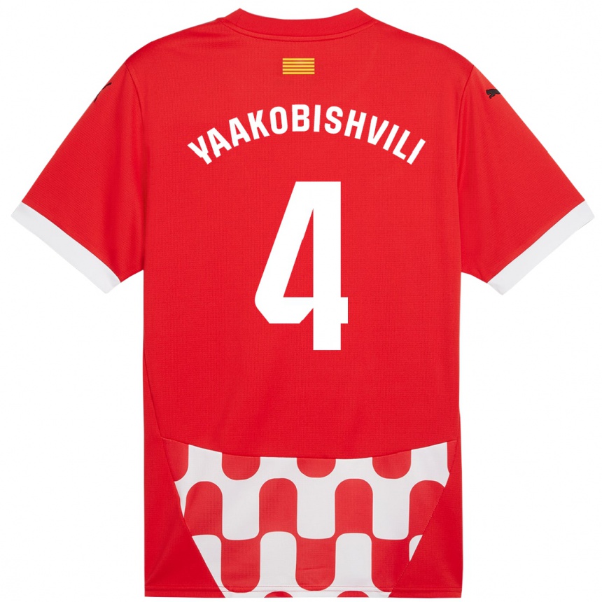 Niño Fútbol Camiseta Antal Yaakobishvili #4 Rojo Blanco 1ª Equipación 2024/25 Perú