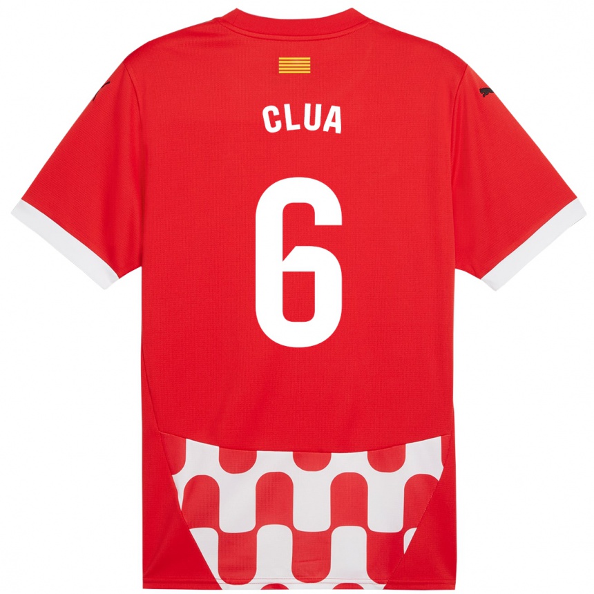 Niño Fútbol Camiseta Silvi Clua #6 Rojo Blanco 1ª Equipación 2024/25 Perú