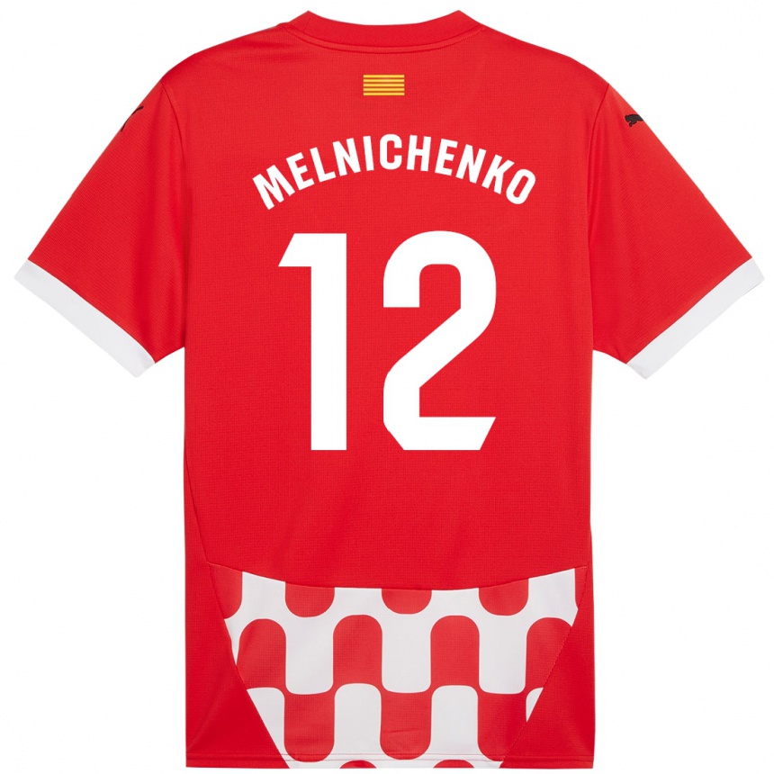 Niño Fútbol Camiseta Dmytro Melnichenko #12 Rojo Blanco 1ª Equipación 2024/25 Perú