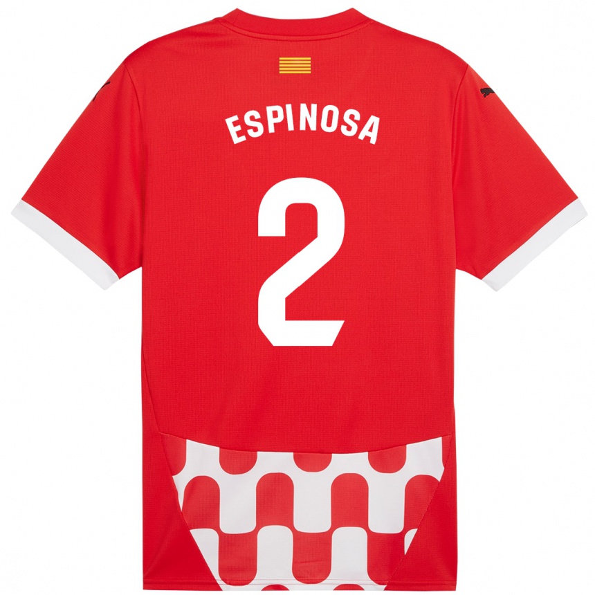 Niño Fútbol Camiseta Bernardo Espinosa #2 Rojo Blanco 1ª Equipación 2024/25 Perú