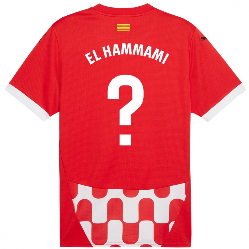 Niño Fútbol Camiseta Ayoub El Hammami #0 Rojo Blanco 1ª Equipación 2024/25 Perú