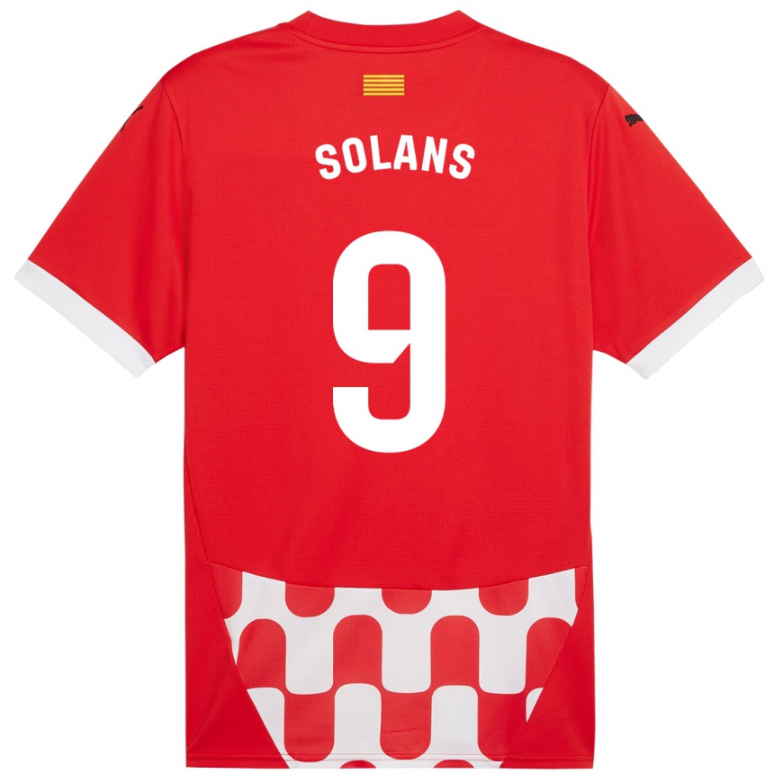 Niño Fútbol Camiseta Sergi Solans #9 Rojo Blanco 1ª Equipación 2024/25 Perú