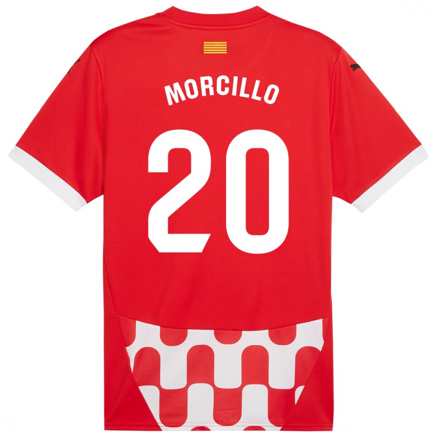 Niño Fútbol Camiseta Luis Morcillo #20 Rojo Blanco 1ª Equipación 2024/25 Perú