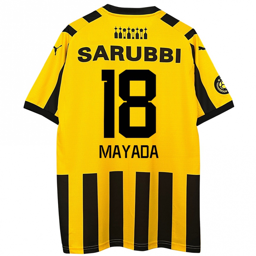 Niño Fútbol Camiseta Camilo Mayada #18 Amarillo Negro 1ª Equipación 2024/25 Perú