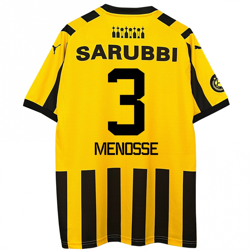 Niño Fútbol Camiseta Hernán Menosse #3 Amarillo Negro 1ª Equipación 2024/25 Perú