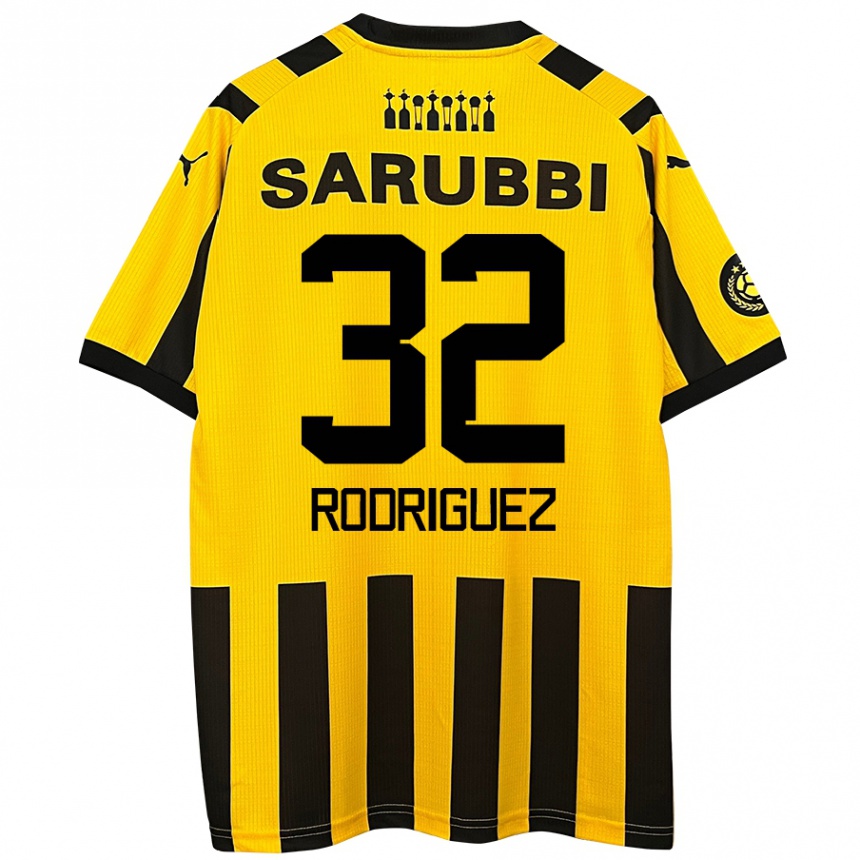 Niño Fútbol Camiseta Randall Rodríguez #32 Amarillo Negro 1ª Equipación 2024/25 Perú