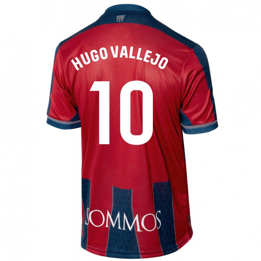 Niño Fútbol Camiseta Hugo Vallejo #10 Rojo Azul 1ª Equipación 2024/25 Perú