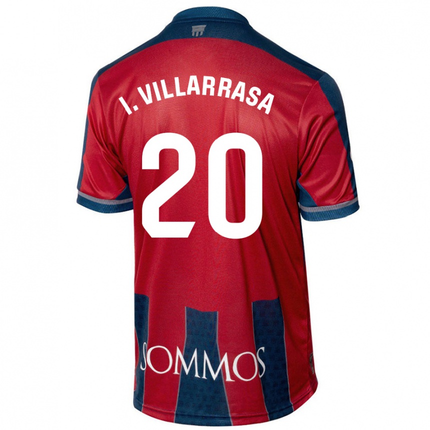 Niño Fútbol Camiseta Ignasi Vilarrasa #20 Rojo Azul 1ª Equipación 2024/25 Perú