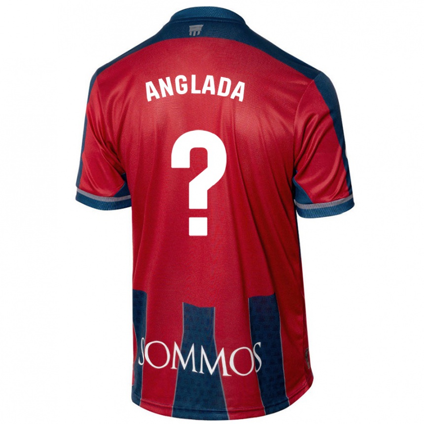 Niño Fútbol Camiseta Hugo Anglada #0 Rojo Azul 1ª Equipación 2024/25 Perú