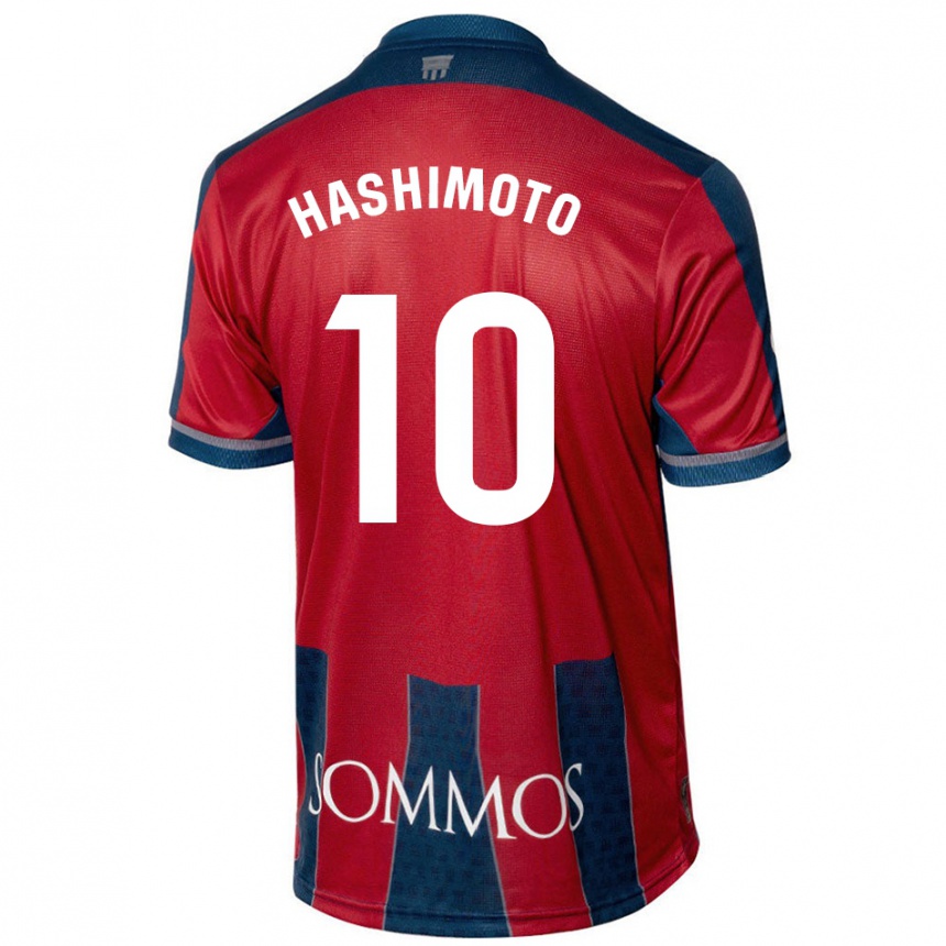 Niño Fútbol Camiseta Kento Hashimoto #10 Rojo Azul 1ª Equipación 2024/25 Perú