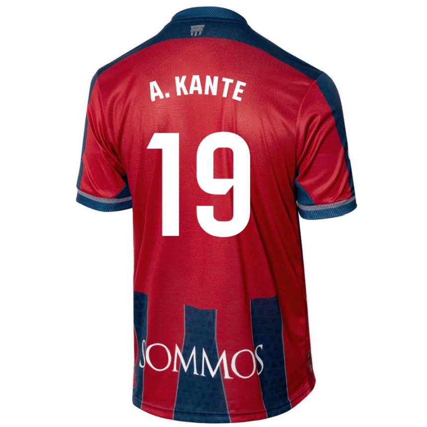 Niño Fútbol Camiseta Abou Kanté #19 Rojo Azul 1ª Equipación 2024/25 Perú