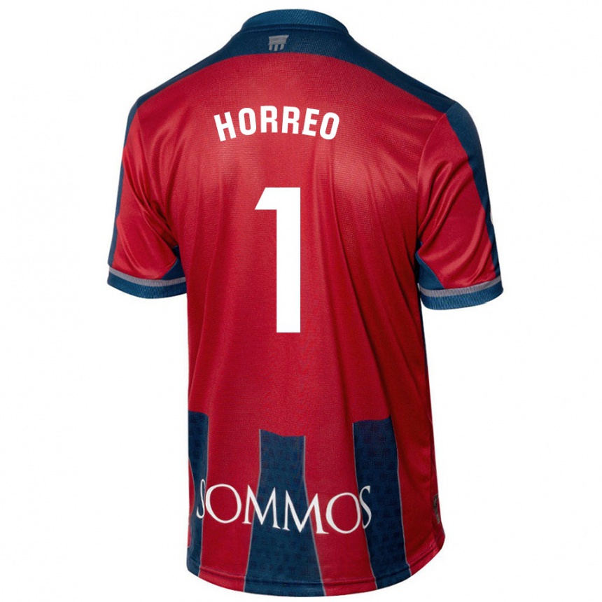 Niño Fútbol Camiseta Berto Hórreo #1 Rojo Azul 1ª Equipación 2024/25 Perú