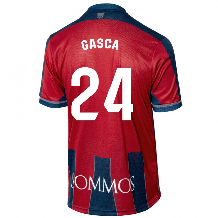 Niño Fútbol Camiseta Verónica Gasca #24 Rojo Azul 1ª Equipación 2024/25 Perú