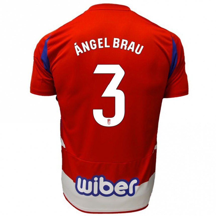 Niño Fútbol Camiseta Miguel Ángel Brau #3 Rojo Blanco Azul 1ª Equipación 2024/25 Perú