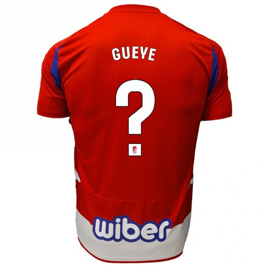 Niño Fútbol Camiseta David Gueye #0 Rojo Blanco Azul 1ª Equipación 2024/25 Perú