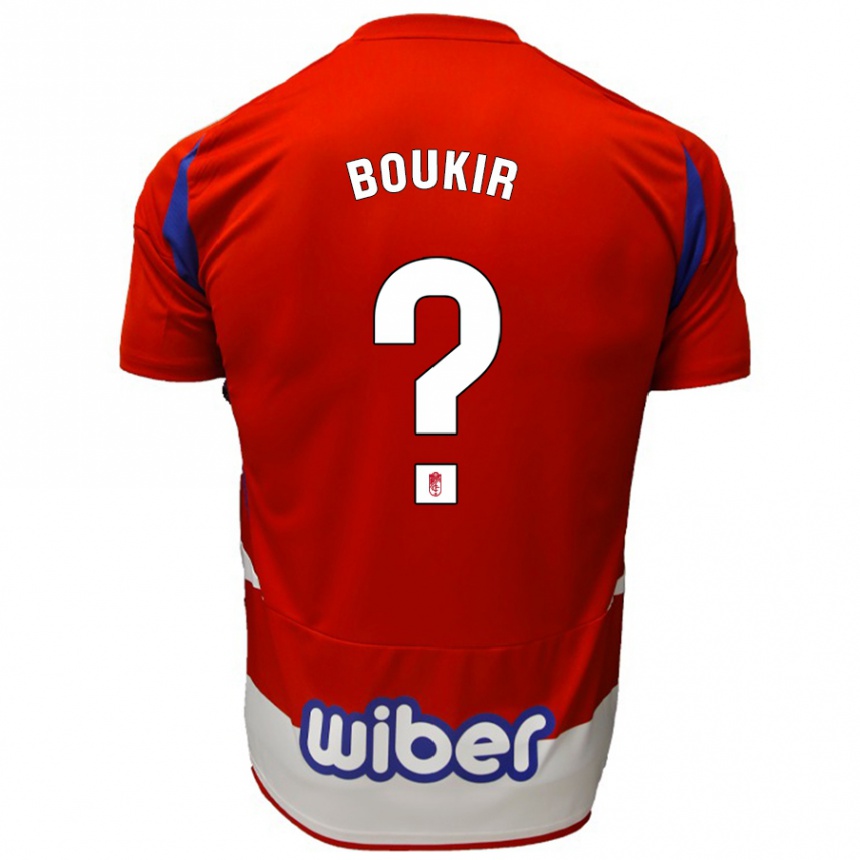 Niño Fútbol Camiseta Oussama Boukir #0 Rojo Blanco Azul 1ª Equipación 2024/25 Perú