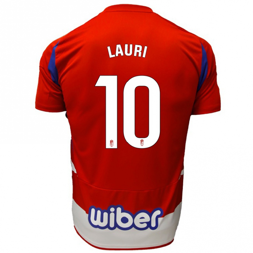 Niño Fútbol Camiseta Lauri #10 Rojo Blanco Azul 1ª Equipación 2024/25 Perú