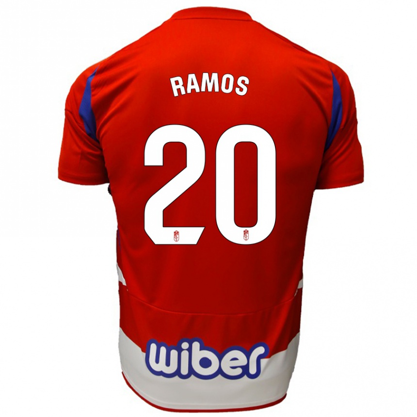 Niño Fútbol Camiseta Lucía Ramos #20 Rojo Blanco Azul 1ª Equipación 2024/25 Perú