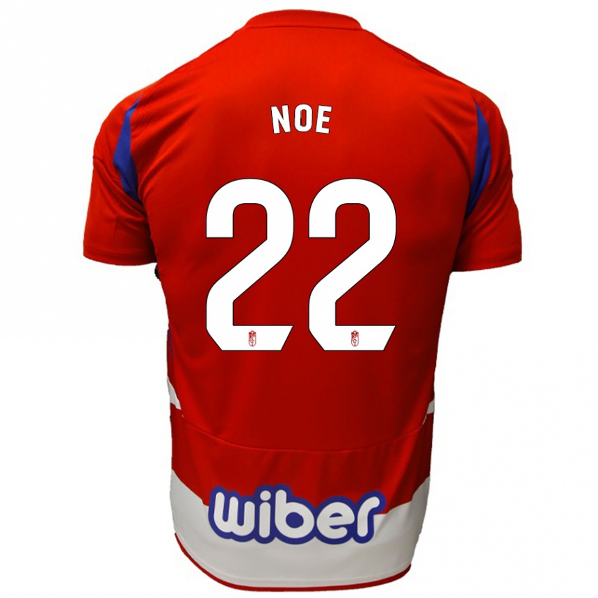 Niño Fútbol Camiseta Noe #22 Rojo Blanco Azul 1ª Equipación 2024/25 Perú