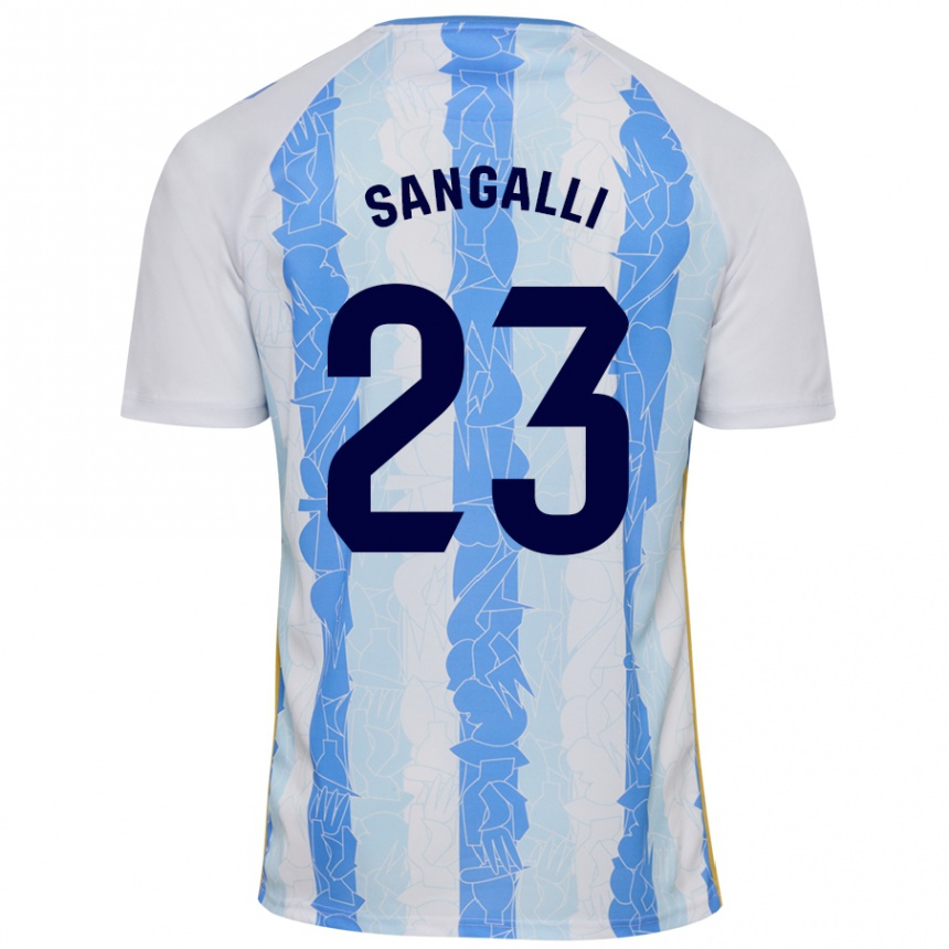 Niño Fútbol Camiseta Luca Sangalli #23 Blanco Azul 1ª Equipación 2024/25 Perú