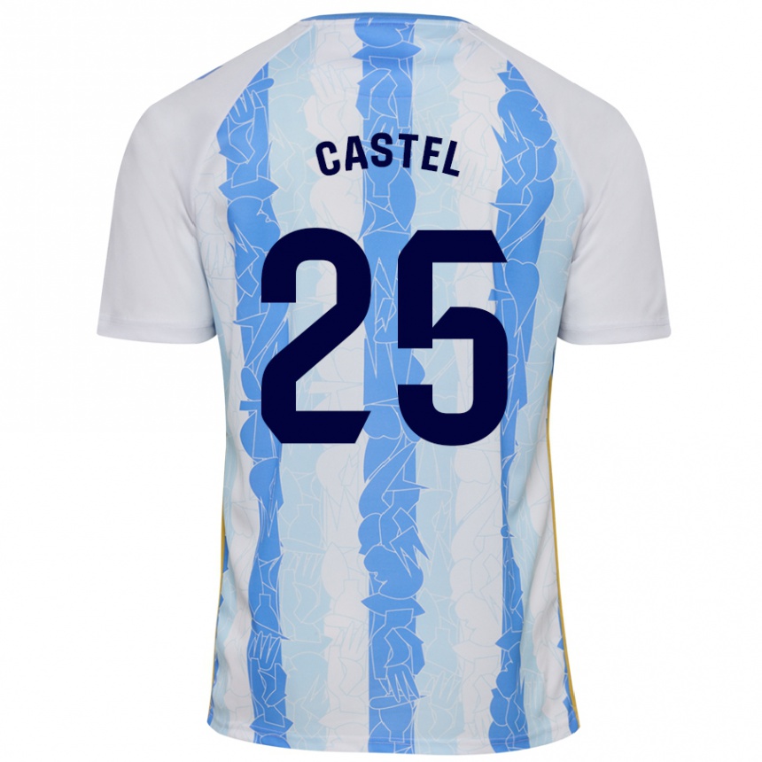 Niño Fútbol Camiseta Sergio Castel #25 Blanco Azul 1ª Equipación 2024/25 Perú