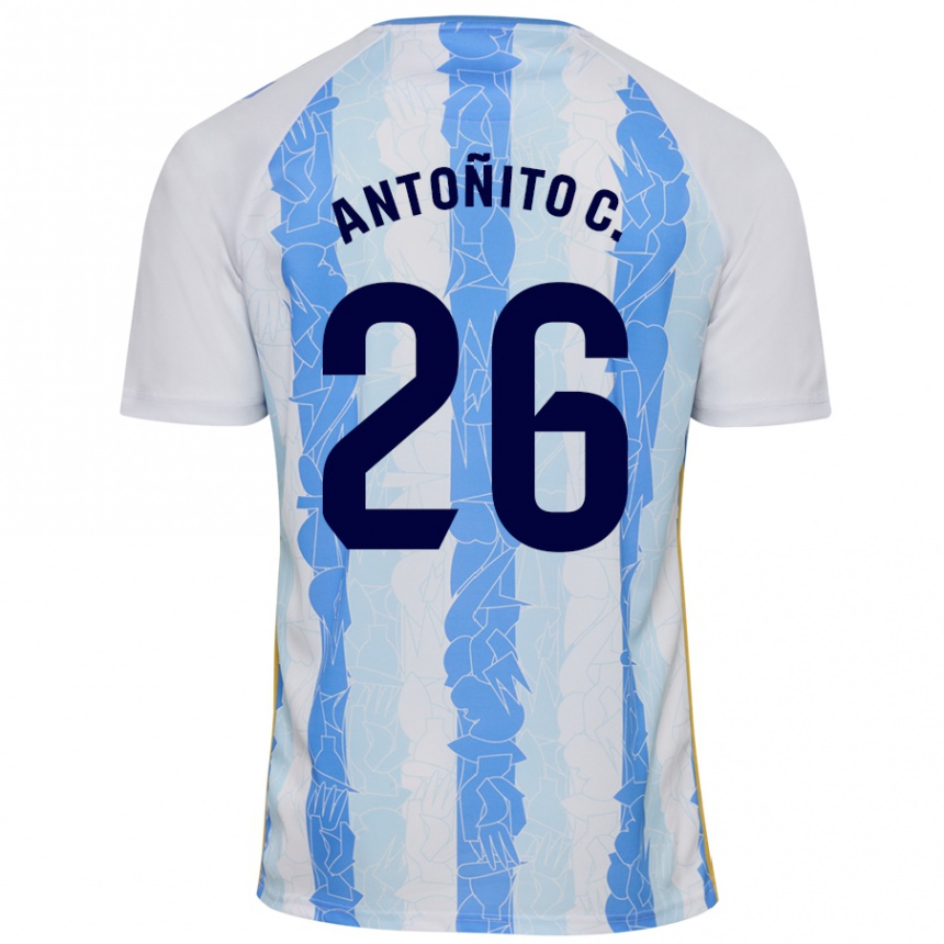 Niño Fútbol Camiseta Antonio Cordero #26 Blanco Azul 1ª Equipación 2024/25 Perú