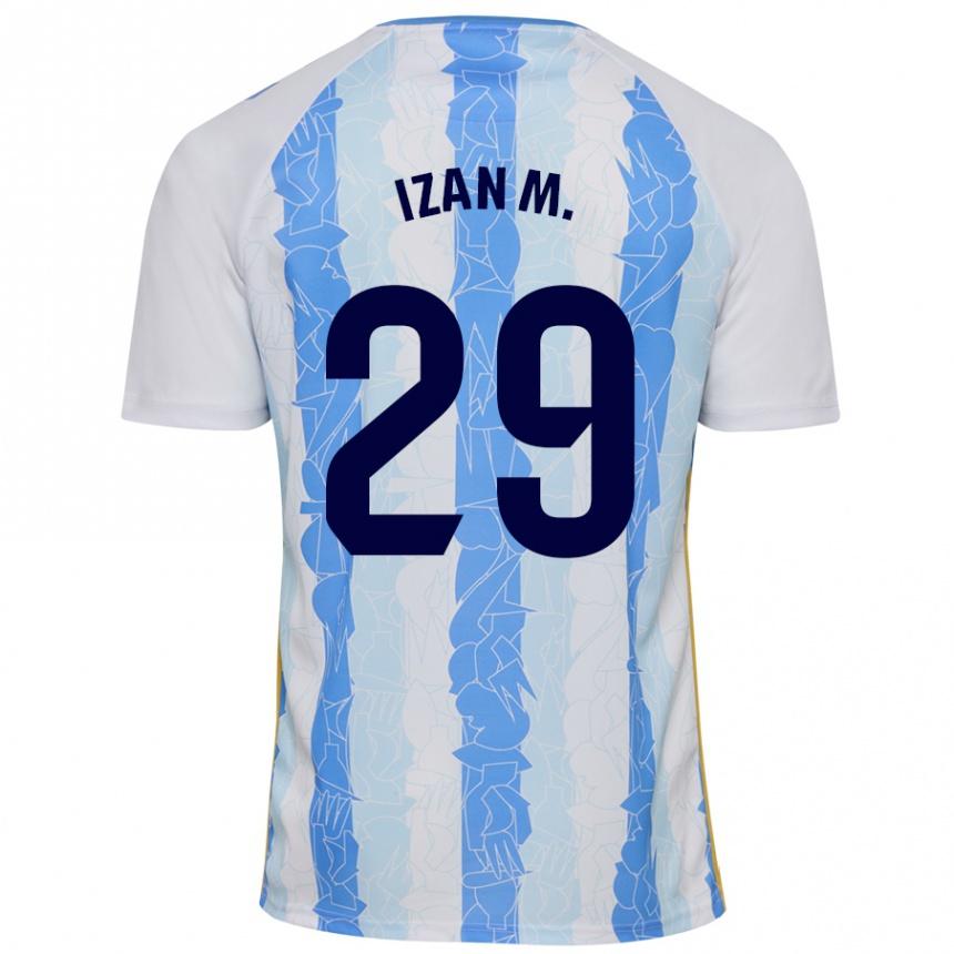 Niño Fútbol Camiseta Izan Merino #29 Blanco Azul 1ª Equipación 2024/25 Perú