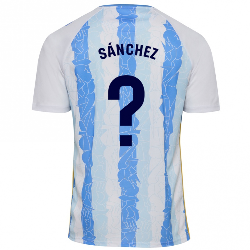 Niño Fútbol Camiseta Álvaro Sánchez #0 Blanco Azul 1ª Equipación 2024/25 Perú